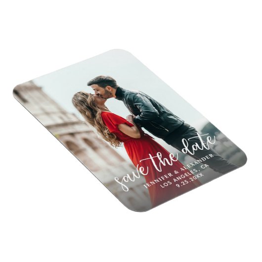 Foto en kalligrafie 1 - Lichter sparen de Datum Magneet (Rechterzijde)