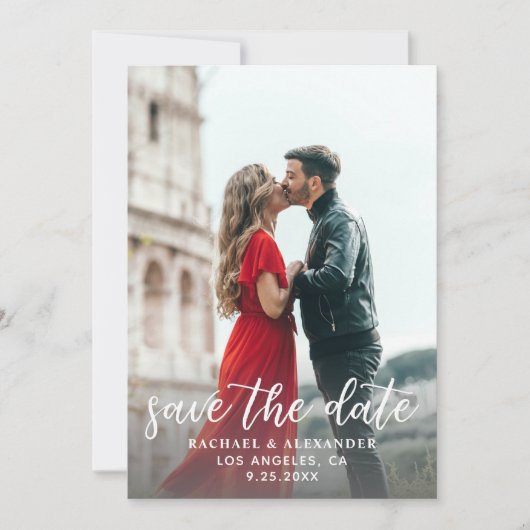 Foto en kalligrafie 2 Veritter sparen de Datum Kaart (Voorkant)