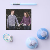 Foto en kalligrafie 2B Darker Horizo Save the Date Flyer (Enkel)