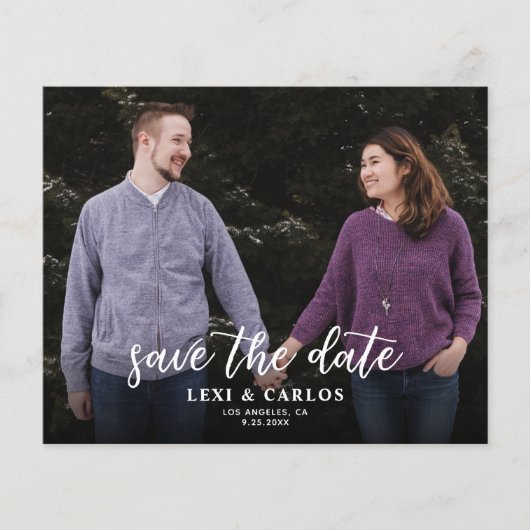 Foto en kalligrafie 2B Darker Horizo Save the Date Flyer (Voorkant)