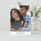 Foto en kalligrafie 3 modi Verticaal met Meal RSVP Kaartje (Staand voorkant)