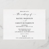 Foto en kalligrafie 3BF Mod Horizontal Wedding Folie Uitnodiging (Achterkant)