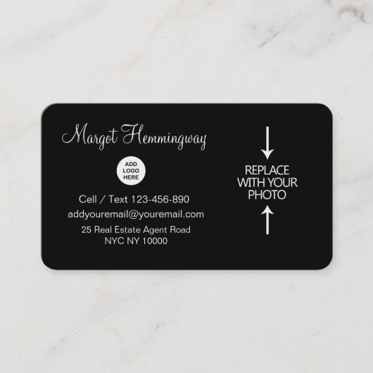 Foto en Logo Real Estate Business Kaarten Visitekaartje (Voorkant)