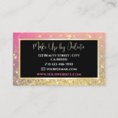 Foto en Logo Sjabloon Gold Sparkle Glitter Glam Visitekaartje (Achterkant)