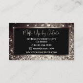 Foto en Logo Sjabloon Grijs Sparkle Glitter Glam Visitekaartje (Achterkant)