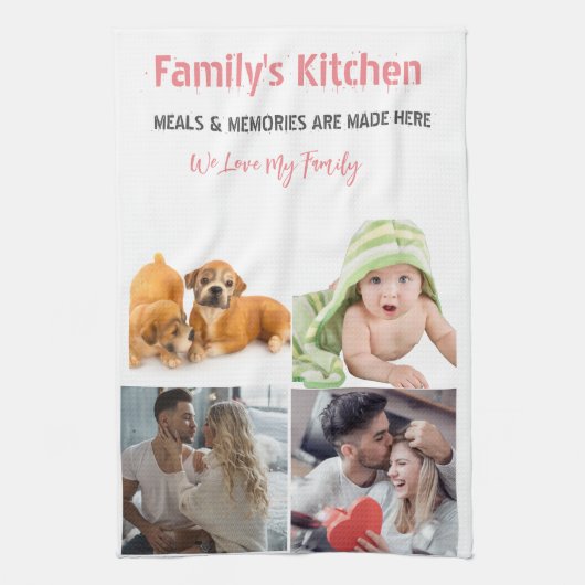 Foto en moderne typografie keukenhanddoeken (Verticaal)