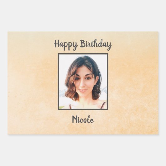 Foto en monogram inpakpapier vel (Voorkant 2)