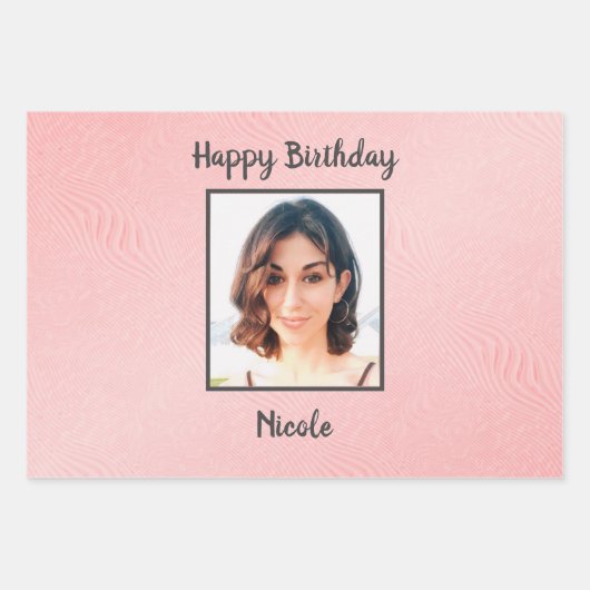 Foto en monogram inpakpapier vel (Voorkant)