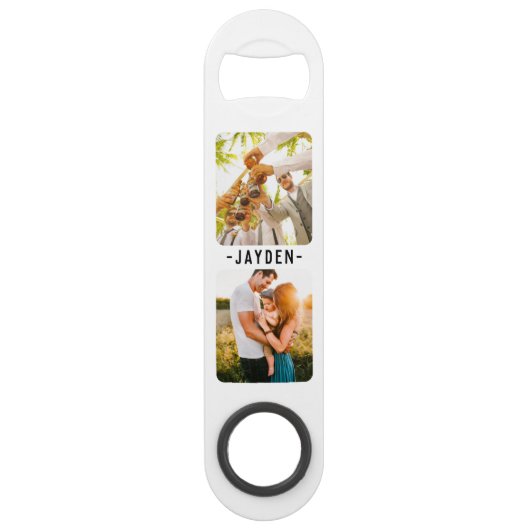 Foto en naam dubbelzijdig openen flesje speed flessenopener (Achterkant)