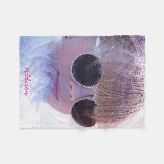 Foto en naam Fleece Deken Zacht en gezellig cadeau (Voorkant (Horizontaal))