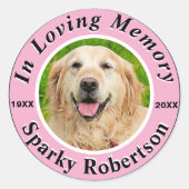 Foto en naam foto-memoriepost toevoegen ronde sticker (Voorkant)