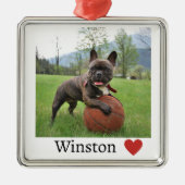 Foto en naam Franse Bulldog Metalen Ornament (Voorkant)