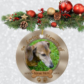Foto en Naam Gepersonaliseerd Dog Memorial Ornamen Keramisch Ornament
