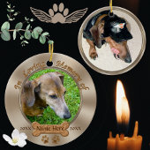 Foto en Naam Gepersonaliseerd Dog Memorial Ornamen Keramisch Ornament