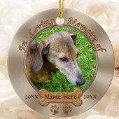 Foto en Naam Gepersonaliseerd Dog Memorial Ornamen Keramisch Ornament
