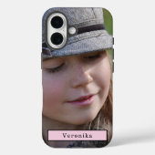 Foto en naam gepersonaliseerde moderne typografie Case-Mate iPhone case (Achterkant)