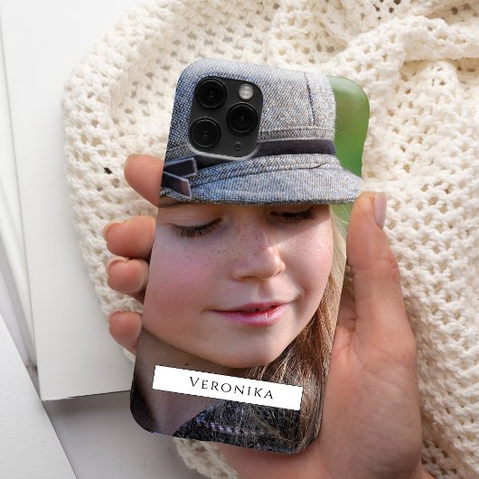 Foto en naam gepersonaliseerde moderne typografie Case-Mate iPhone case