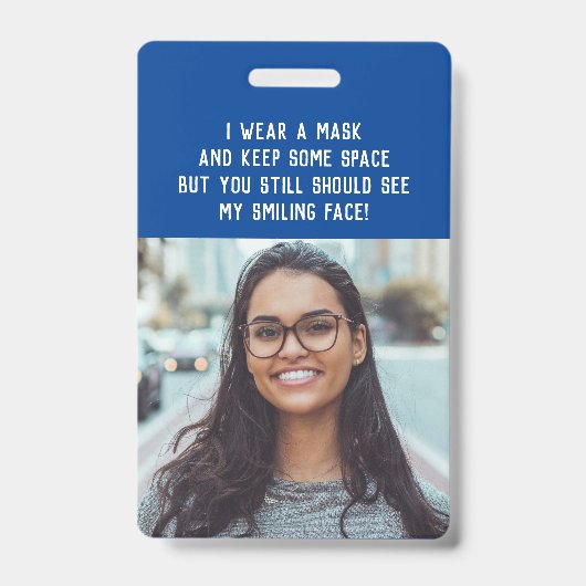 Foto en naam leraar blauw badge (Voorzijde)
