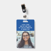 Foto en naam leraar blauw badge (Voorzijde met clip)