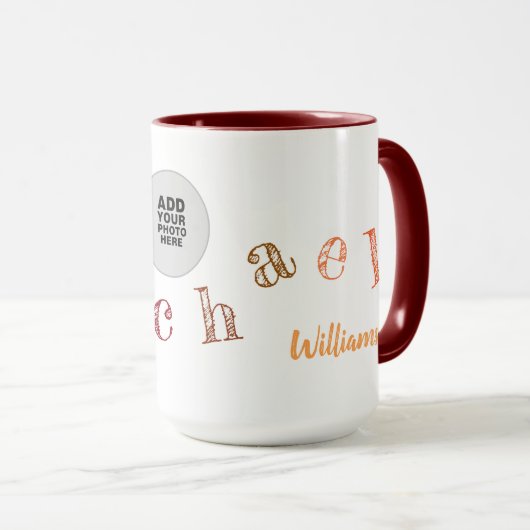 Foto en naam mok (Voorkant rechts)