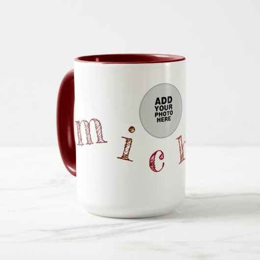 Foto en naam mok (Voorkant links)