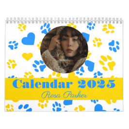  foto en naam Paw Blue & Gold Kalender