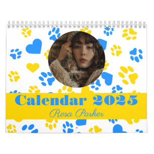  foto en naam Paw Blue & Gold Kalender