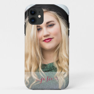 Foto en naam portretteren in Elegant Script Custom Case-Mate iPhone Case