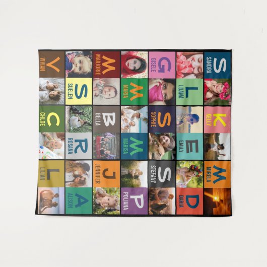 Foto en naam uploaden wandkleed (Voorkant (horizontaal))