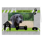 Foto en naam van de Dog Birthday Green Pet (Voorkant Horizontaal)
