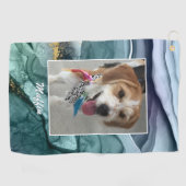 Foto en naam van DIY Pet of Child, inkt Abstract 9 Golfhanddoek (Horizontaal)