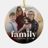 Foto en naam van familie keramisch ornament (Voorkant)