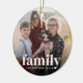 Foto en naam van familie keramisch ornament (Links)