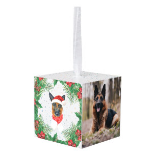 Foto en naam van het Duitse Herdershondras Kerstmi Decoratie