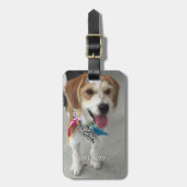 Foto en naam van het huisdier, contactgegevens bagagelabel (Voorkant verticaal)