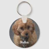 Foto en naam van het huisdier gepersonaliseerd sleutelhanger (Voorkant)