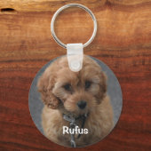 Foto en naam van het huisdier gepersonaliseerd sleutelhanger (Voorkant)