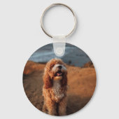 Foto en naam van het huisdier gepersonaliseerd sleutelhanger (Achterkant)