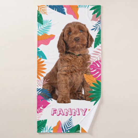 Foto en naam van je favoriete dier badhanddoek (Badhanddoek)