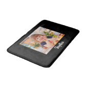 Foto en naam van kind personaliseren, zwarte bath badmat (Gekanteld)