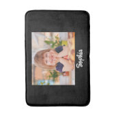 Foto en naam van kind personaliseren, zwarte bath badmat (Voorkant Verticaal)