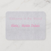 foto en naam van uw baby visitekaartje (Achterkant)