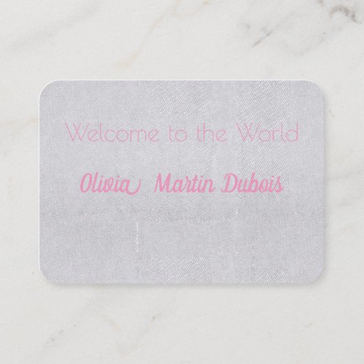 foto en naam van uw baby visitekaartje (Achterkant)