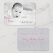 foto en naam van uw baby visitekaartje (Voorkant / Achterkant)