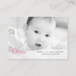 foto en naam van uw baby visitekaartje