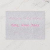 foto en naam van uw baby visitekaartje (Achterkant)