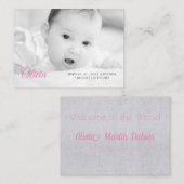 foto en naam van uw baby visitekaartje (Voorkant / Achterkant)