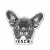 Foto en naam van voetstuk uploaden Gepersonaliseer Sticker (Voorkant)