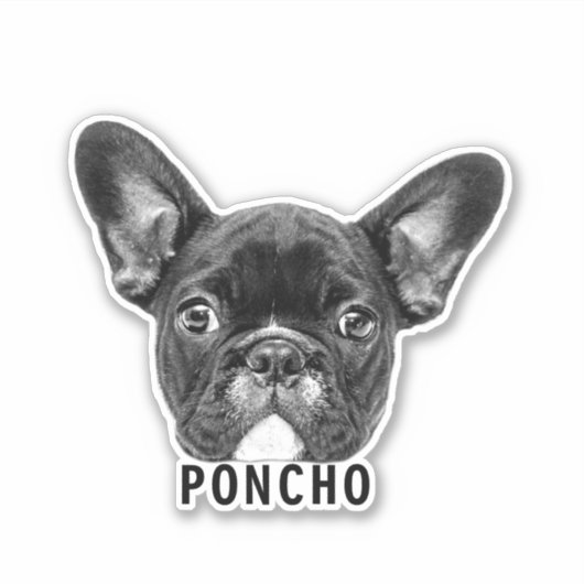 Foto en naam van voetstuk uploaden Gepersonaliseer Sticker (Voorkant)