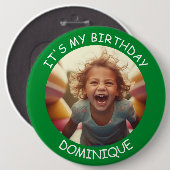 foto en naam Verjaardag Button (Voorkant /achterkant)